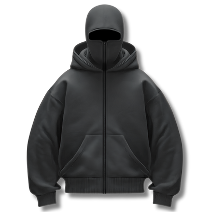 Nexivra™ Zip-Mask Hoodie – Streetwear met karakter en comfort