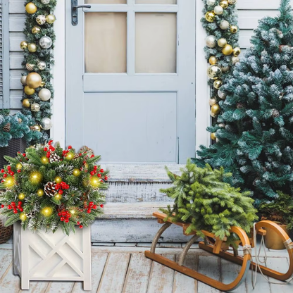 LumiPine™ – Lichtgevende Kerstkrans voor Pot & Decoratie
