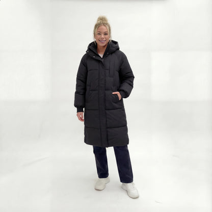 Elvaris™ Lange Gewatteerde Winterjas met Capuchon