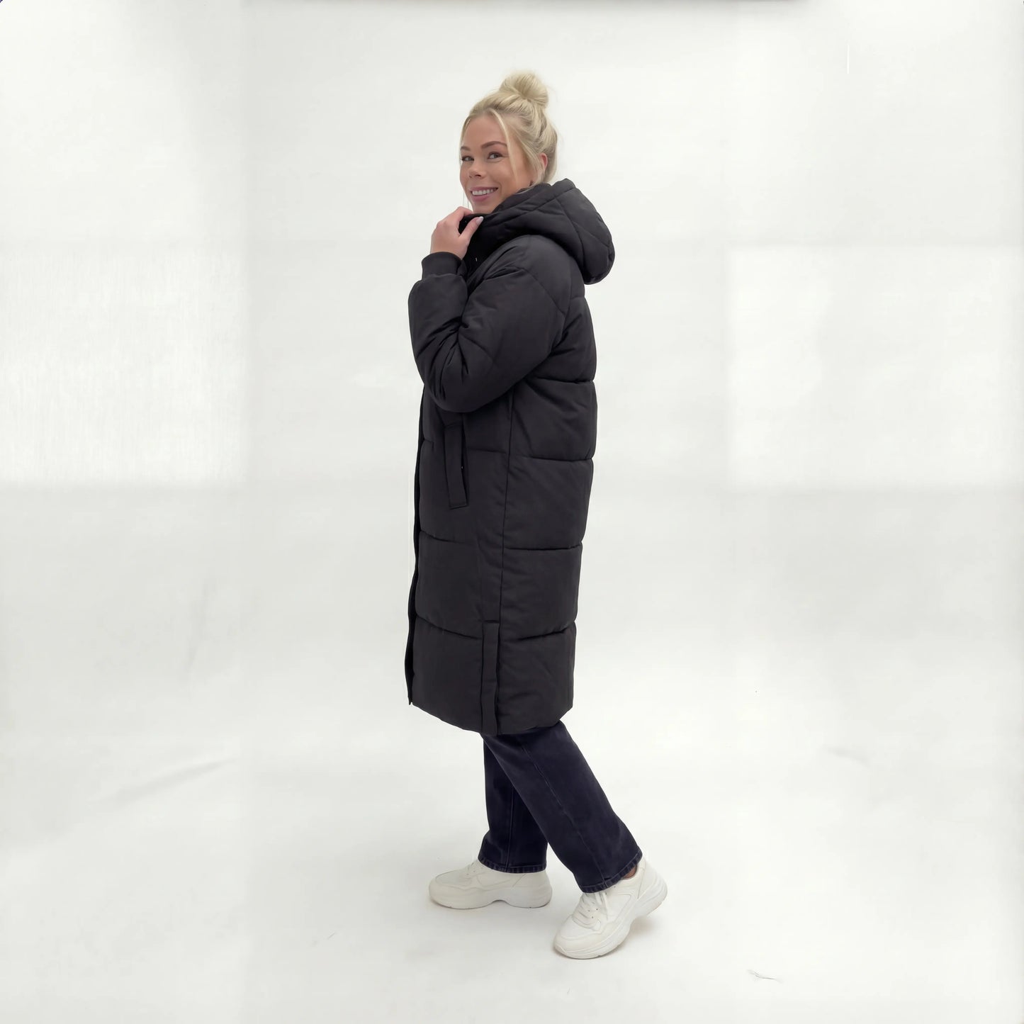 Elvaris™ Lange Gewatteerde Winterjas met Capuchon