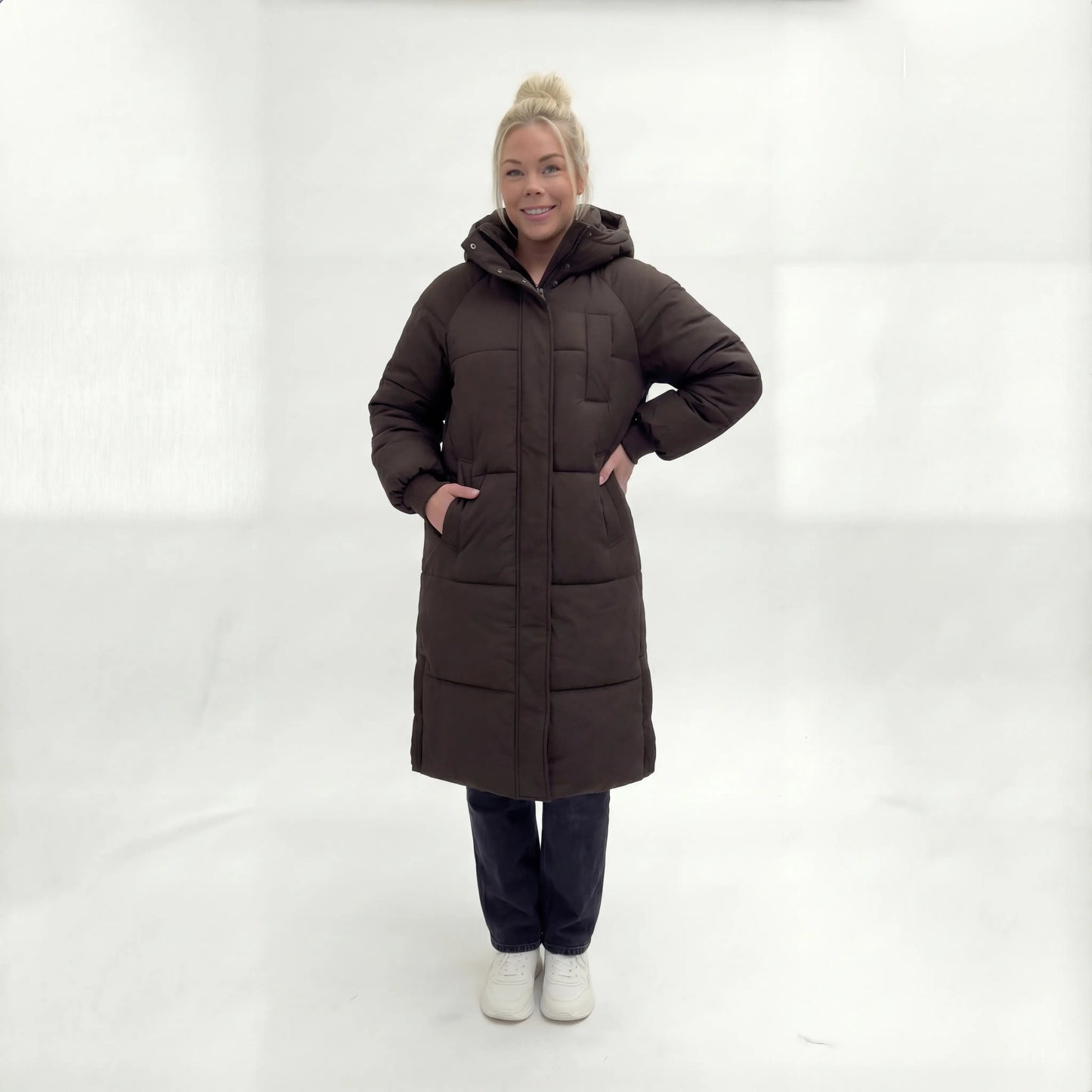 Elvaris™ Lange Gewatteerde Winterjas met Capuchon