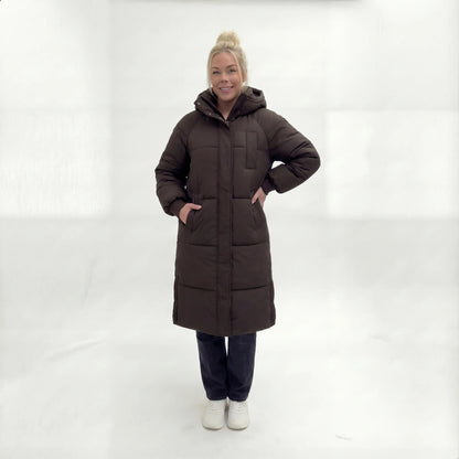 Elvaris™ Lange Gewatteerde Winterjas met Capuchon
