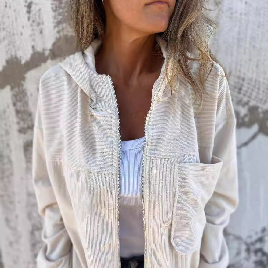 LYRA| Casuale Velvet Hooded Jas