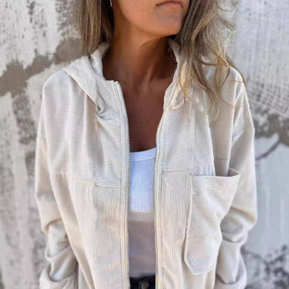 LYRA| Casuale Velvet Hooded Jas