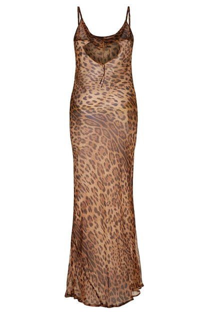 Malisa - Lange jurk met luipaardprint