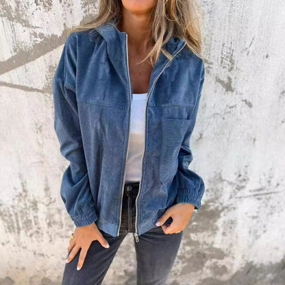 LYRA| Casuale Velvet Hooded Jas