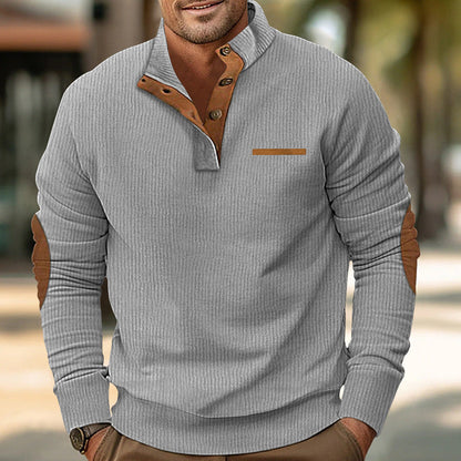 Veltrano™ Corduroy Sweatshirt met Opstaande Kraag