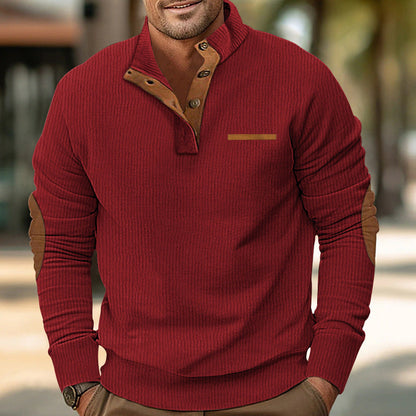 Veltrano™ Corduroy Sweatshirt met Opstaande Kraag