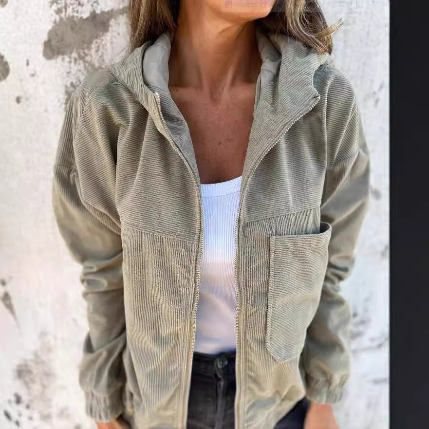 LYRA| Casuale Velvet Hooded Jas