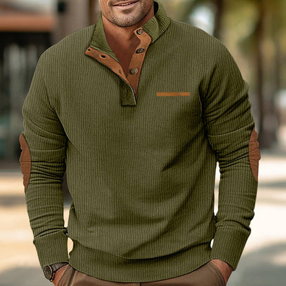 Veltrano™ Corduroy Sweatshirt met Opstaande Kraag