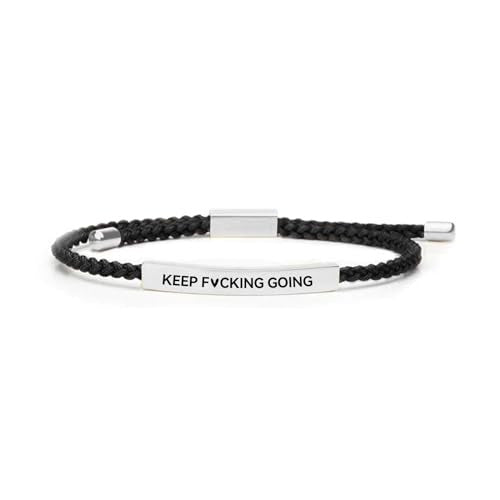 Inspirella™ – Gevlochten RVS Armband met Motivatieboodschap | 1+1 GRATIS