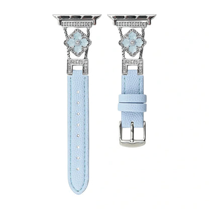 LioraBands™ – Luxe Leren Horlogeband met Kristallen Accenten