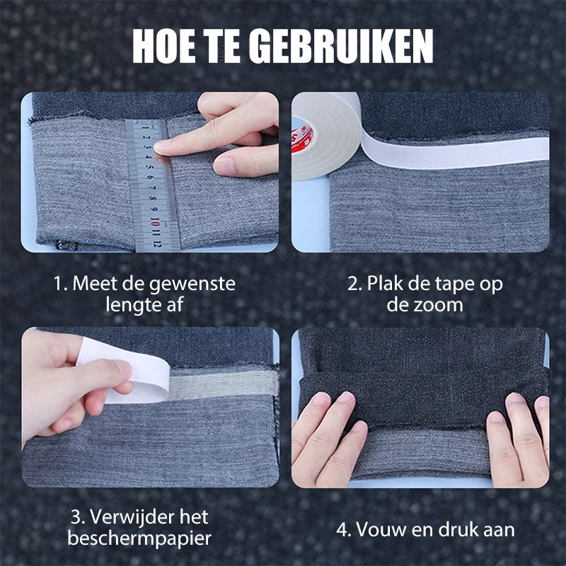FixaHem™ Opstrijkbare Zoomtape – Strak Resultaat Zonder Naaien