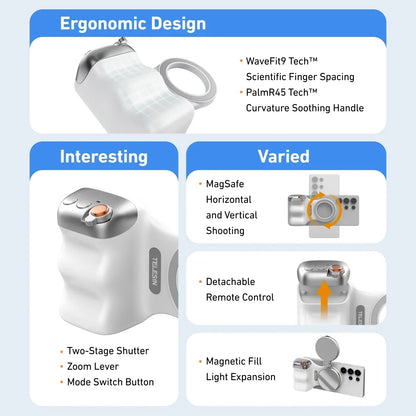 SnapGripX™ – Compacte Magnetische Camera Grip
