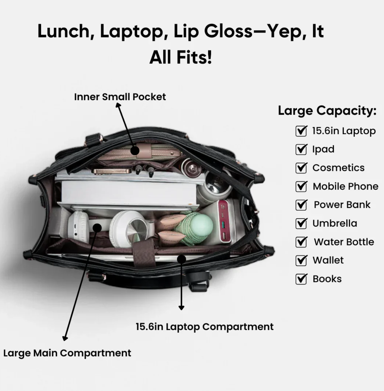 WorkLunch™ - Luxe & Praktische 2-in-1 Tas