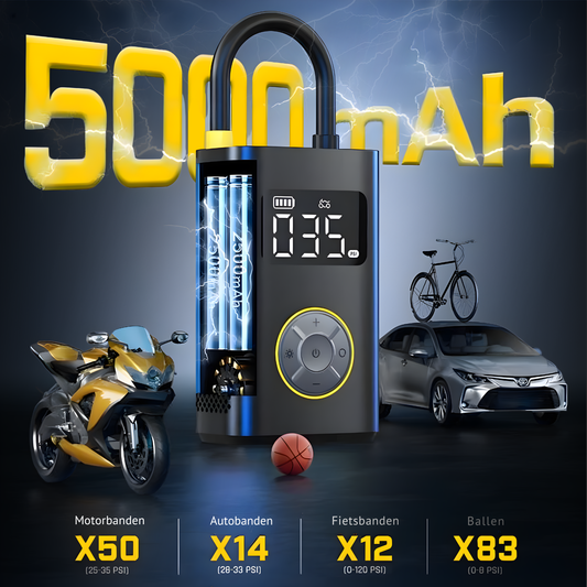 Velopress™ – Draagbare Bandenpomp met Automatische Stop & LED-lamp