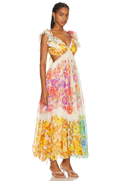 Mia - Bloemen Kraag Jurk