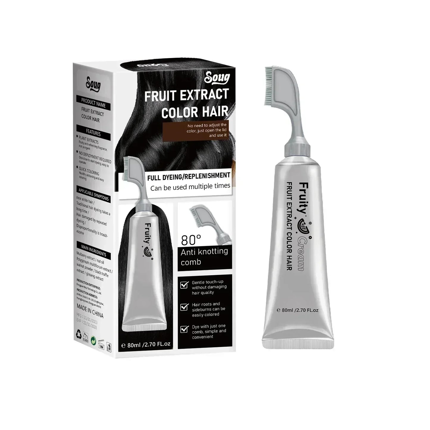 Aurélienne™ Fruit Essence Haarverfkam – Simpel, Snel en Stralend