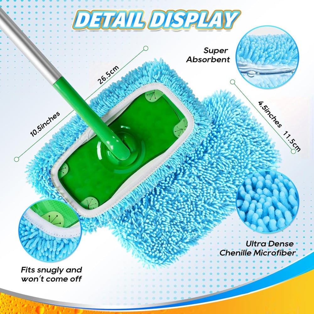 EcoSweep™ – Herbruikbare Microvezel Moppads voor Elke Vloer