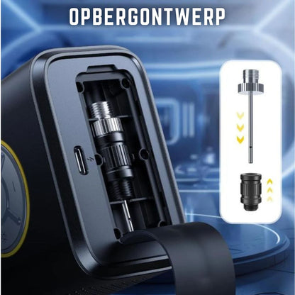 Velopress™ – Draagbare Bandenpomp met Automatische Stop & LED-lamp