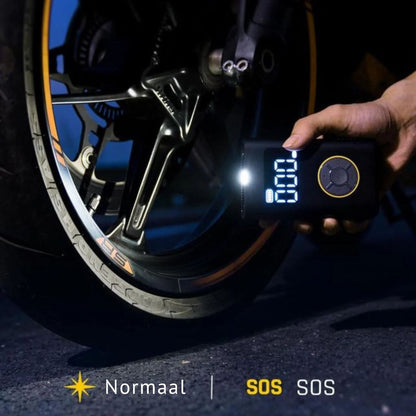 Velopress™ – Draagbare Bandenpomp met Automatische Stop & LED-lamp