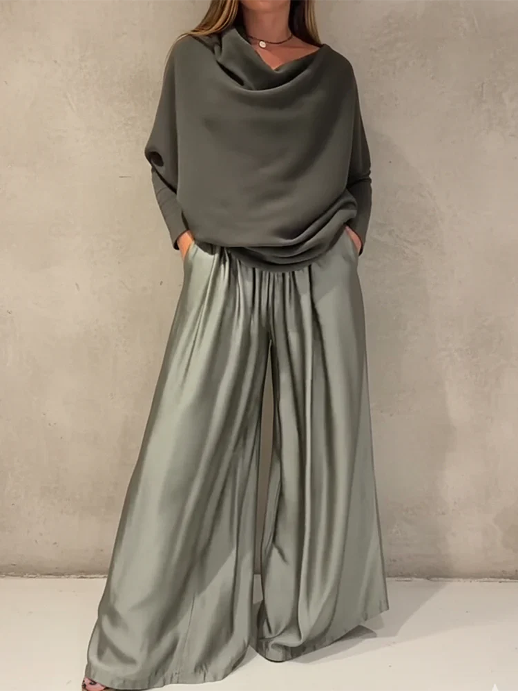 SERAVIA™ | Elegante Tweedelige Set met Bardot Halslijn