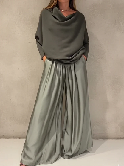 SERAVIA™ | Elegante Tweedelige Set met Bardot Halslijn