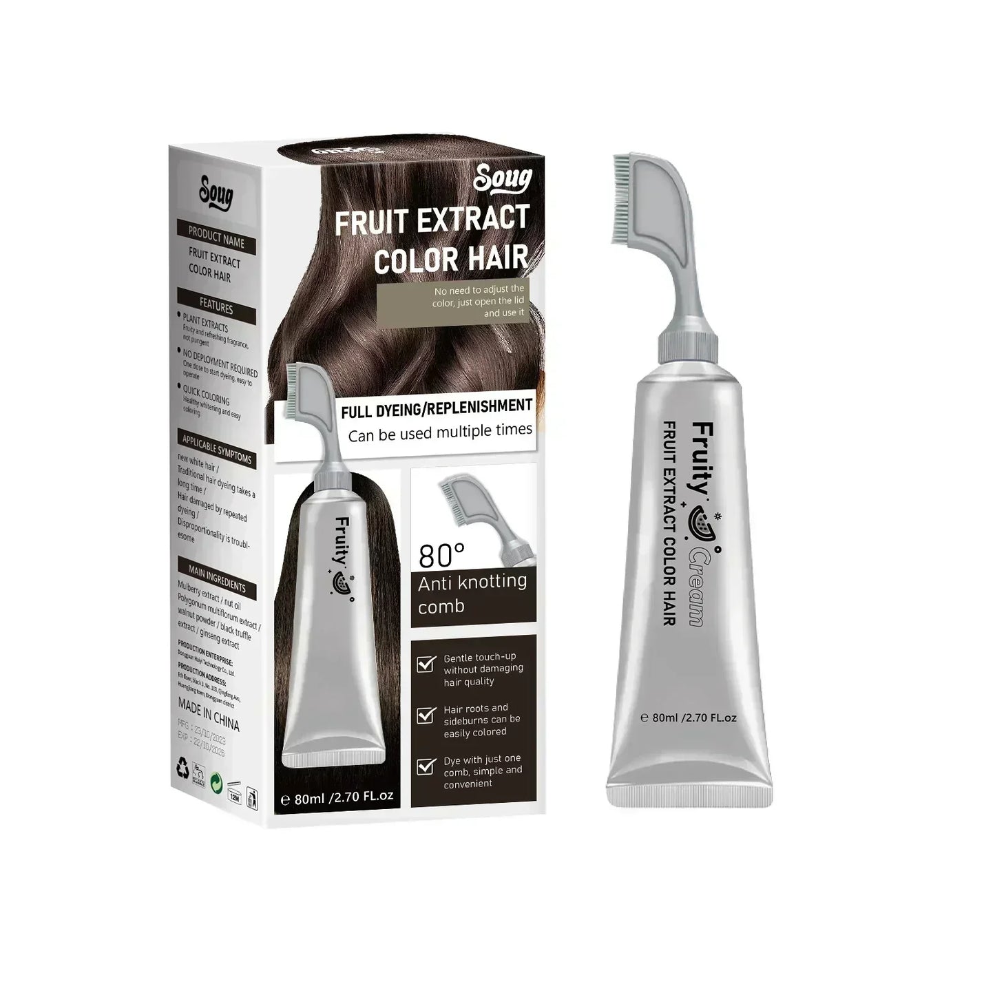 Aurélienne™ Fruit Essence Haarverfkam – Simpel, Snel en Stralend