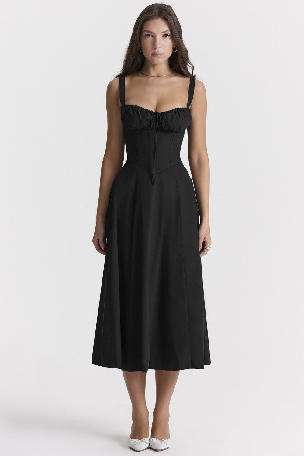 Emma - Gebloemde Bustier Taillevormer Jurk