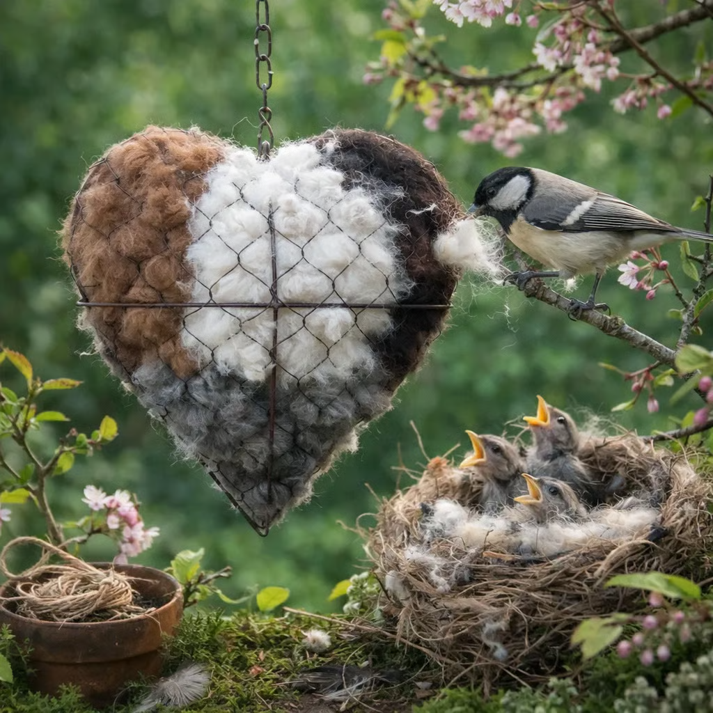 AviLuna™ Nesthart – Handgemaakt Vogelvriendelijk Tuinhart