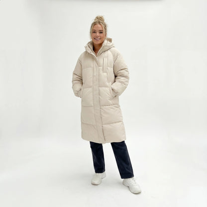 Elvaris™ Lange Gewatteerde Winterjas met Capuchon