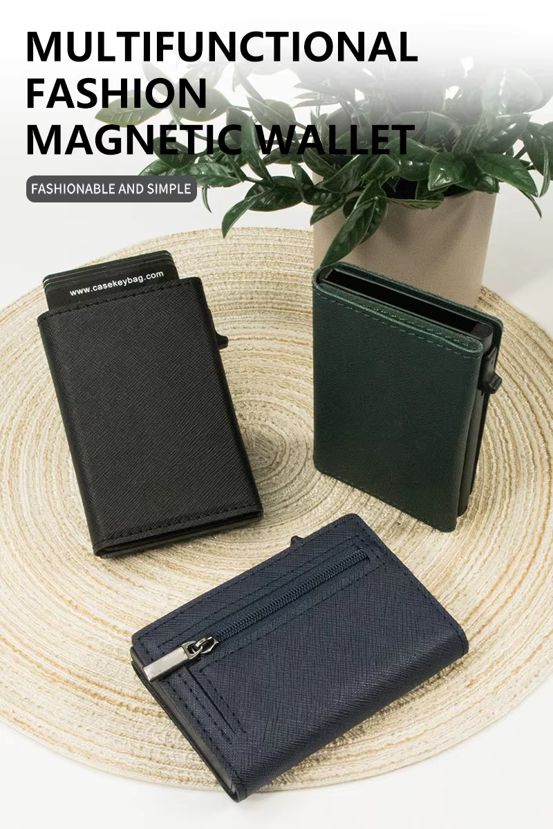 Cardeonix™ | Magnetische RFID Herenportemonnee – Compacte Anti-Scan Wallet