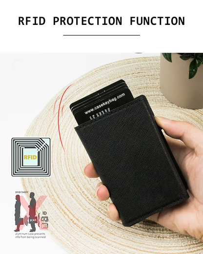 Cardeonix™ | Magnetische RFID Herenportemonnee – Compacte Anti-Scan Wallet