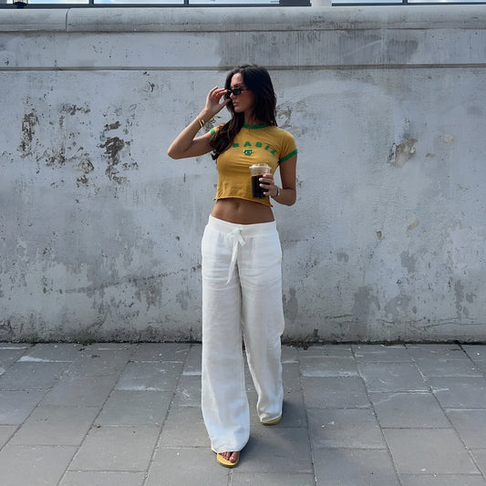 BreezyLuxe | LINNEN BROEK MET LAGE TAILLE