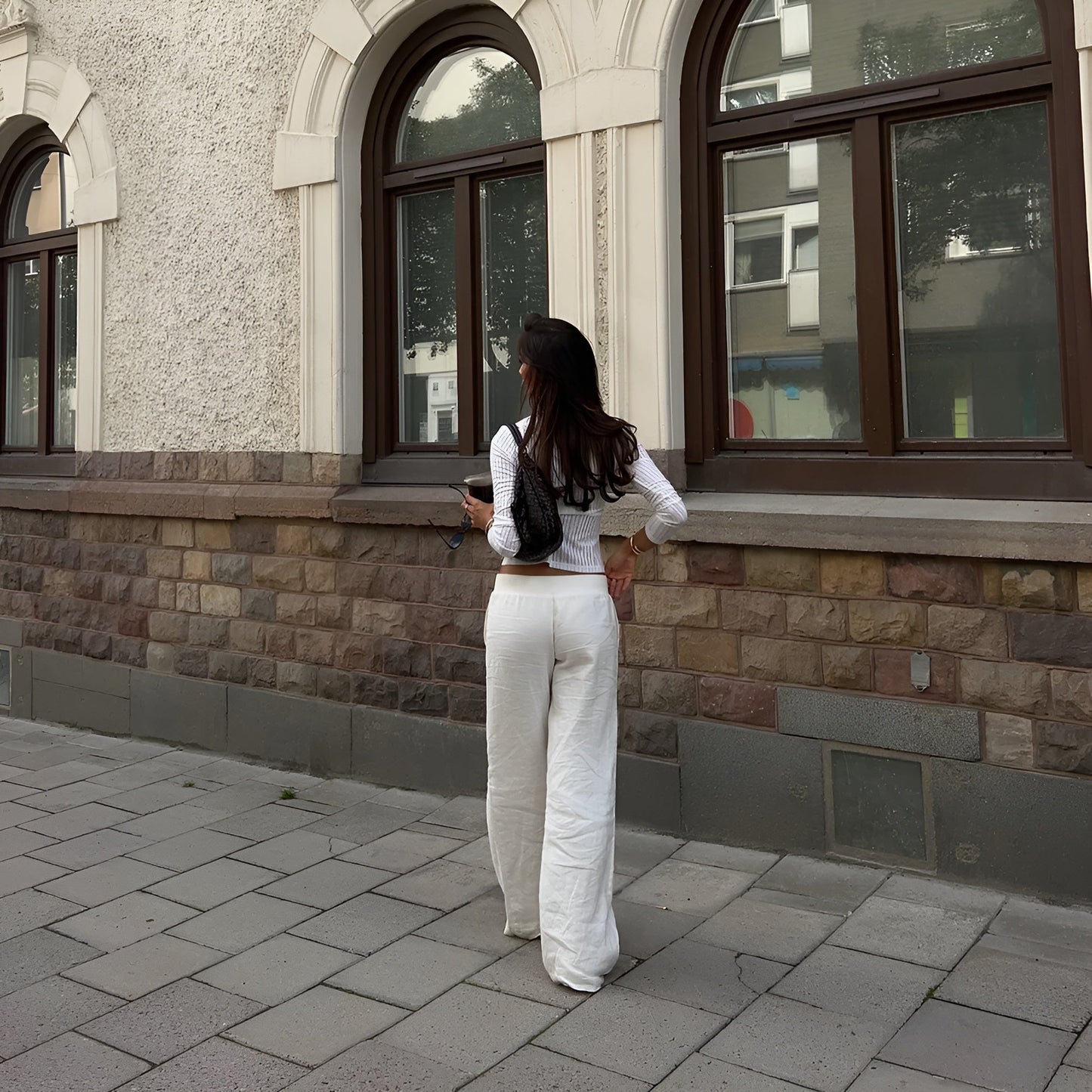 BreezyLuxe | LINNEN BROEK MET LAGE TAILLE