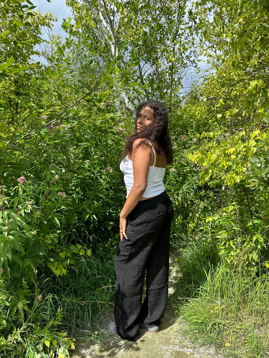BreezyLuxe | LINNEN BROEK MET LAGE TAILLE