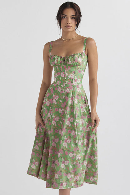 Emma - Gebloemde Bustier Taillevormer Jurk