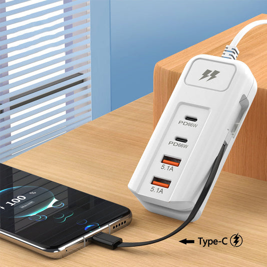 Chargeonix™ PowerHub 66W – Multifunctioneel Snellaad-Stopcontact