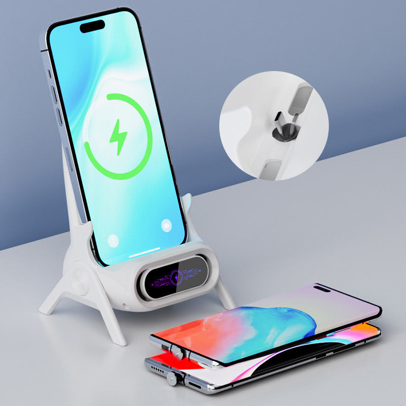 ChargeEase™ – De Slimme Draadloze Snellader & Telefoonstandaard in Eén