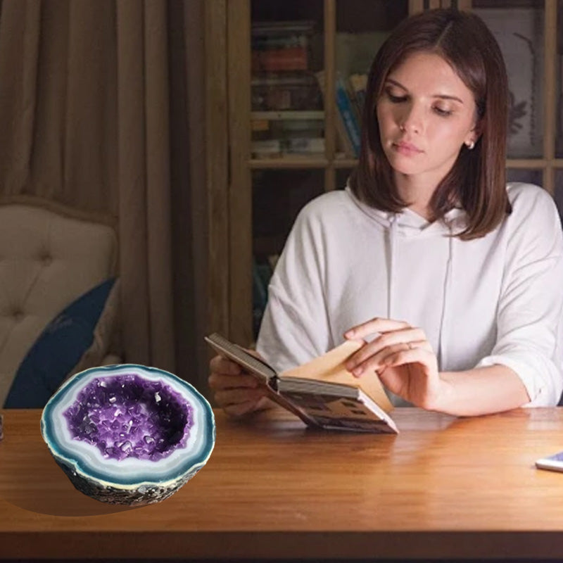 Lumyra™ Geode Kristalkaars – Natuurlijke Rust & Sfeervolle Elegantie