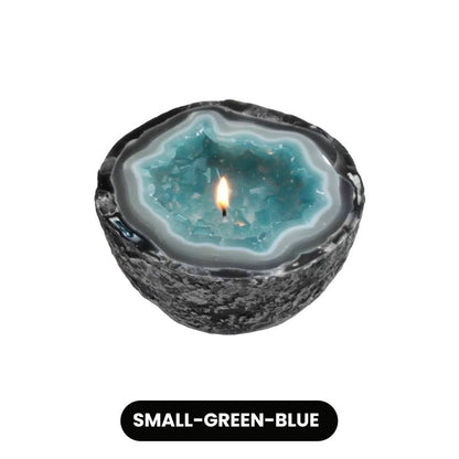 Lumyra™ Geode Kristalkaars – Natuurlijke Rust & Sfeervolle Elegantie