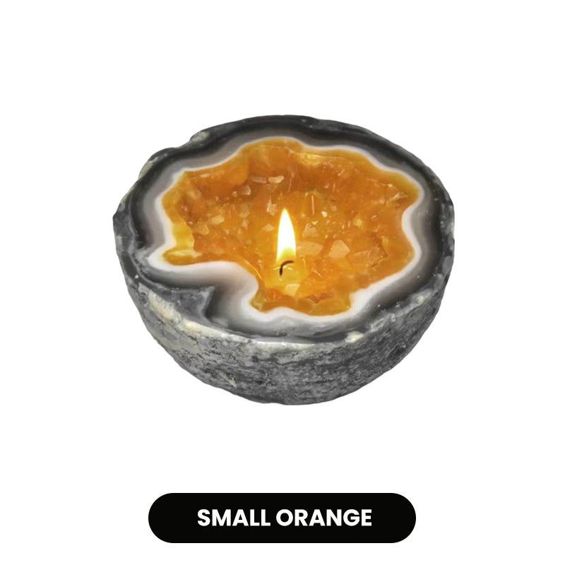 Lumyra™ Geode Kristalkaars – Natuurlijke Rust & Sfeervolle Elegantie