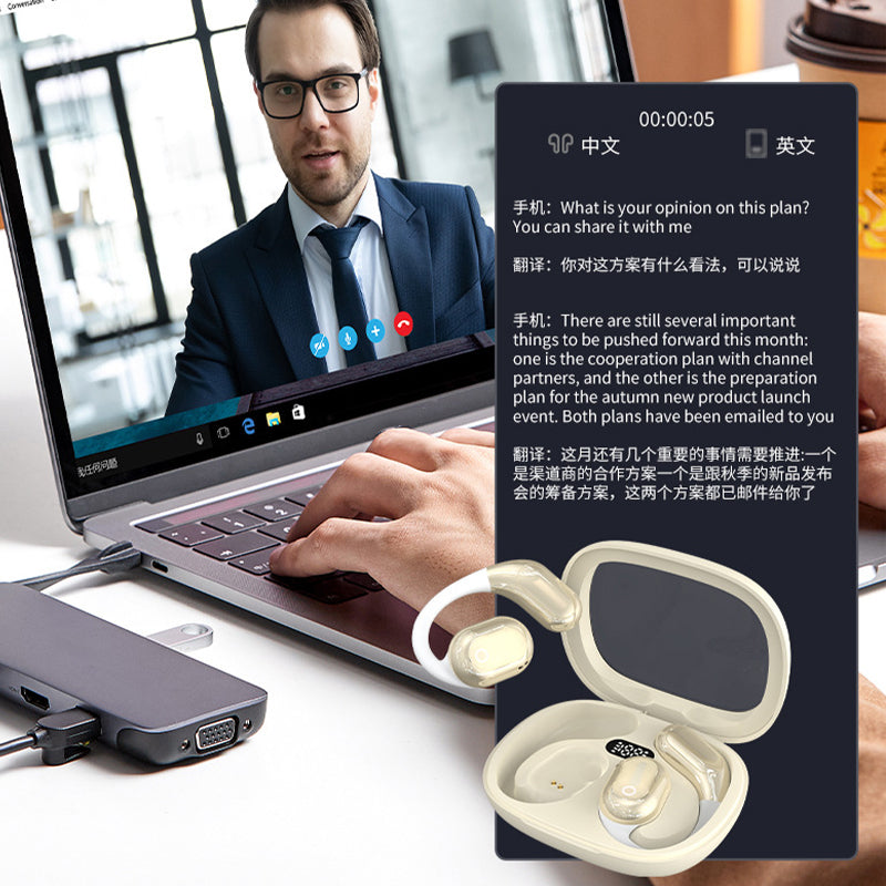 SpeakSync™ AI Oordopjes – Directe Vertaling in 75 Talen!
