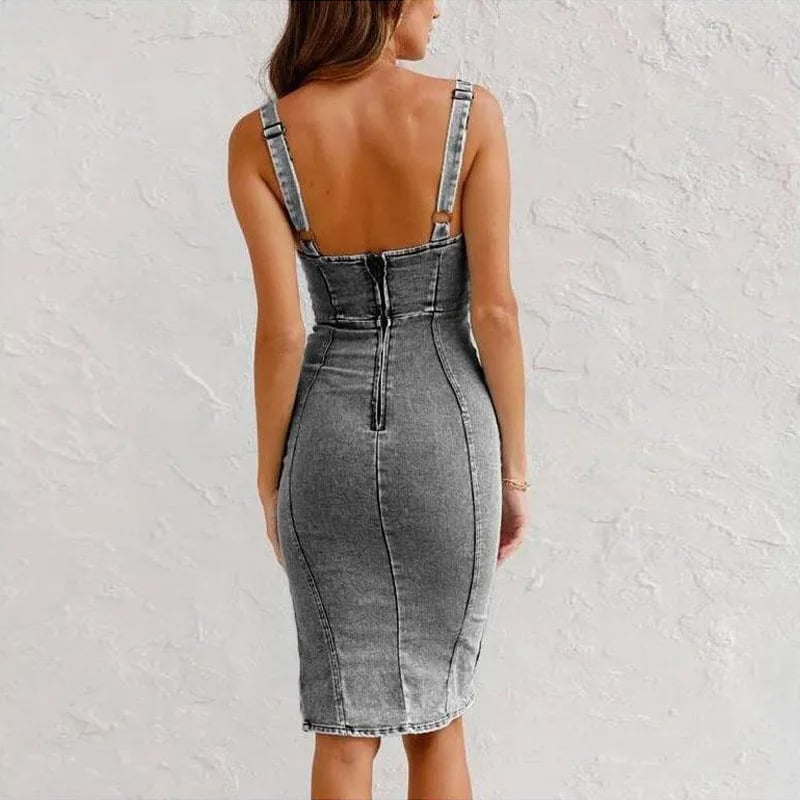 Denivie™ – Het Ultieme Denim Jurk met Elegantie & Comfort