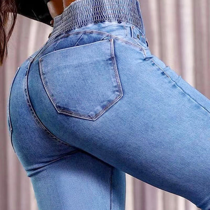 Elyra™ High-Waist Flare Jeans – Stretch Denim