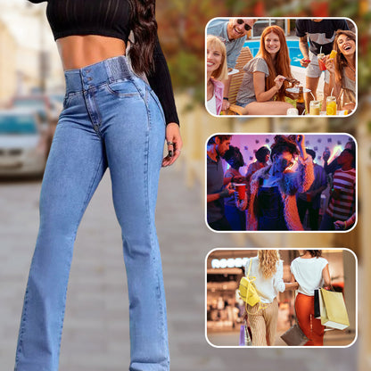 Elyra™ High-Waist Flare Jeans – Stretch Denim