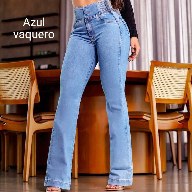 Elyra™ High-Waist Flare Jeans – Stretch Denim
