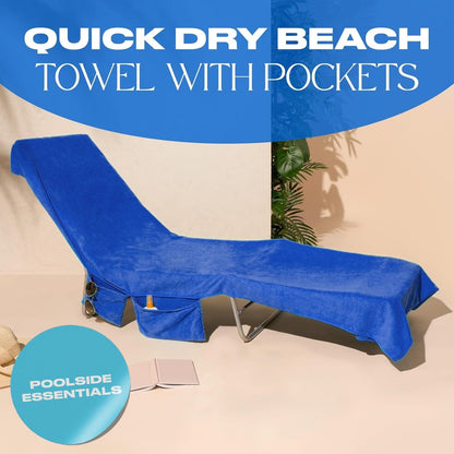 SunLuxe™ Strandhanddoek met Stoelhoes – De Ultieme Zomer Must-Have!