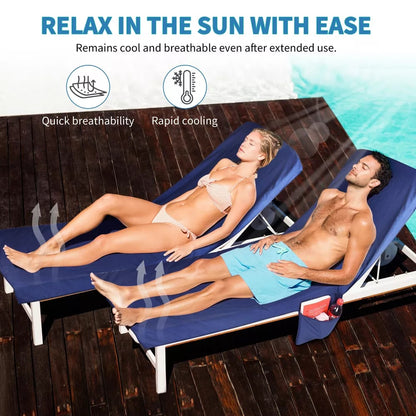 SunLuxe™ Strandhanddoek met Stoelhoes – De Ultieme Zomer Must-Have!