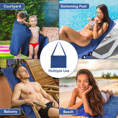 SunLuxe™ Strandhanddoek met Stoelhoes – De Ultieme Zomer Must-Have!
